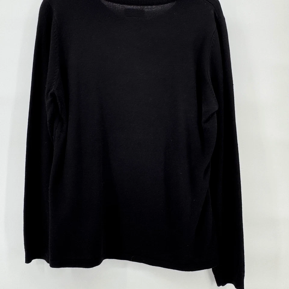 Suéter feminino Laura Scott lantejoulas pretas árvore de Natal manga comprida gola redonda GG - Imagem 2 de 4