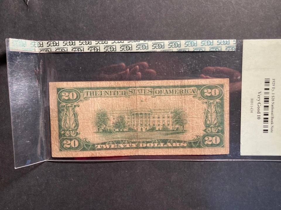 ONE 1929 US BANK NOTE - $20. LOS ANGELES - PCGS VG 10 - Image 4 of 4