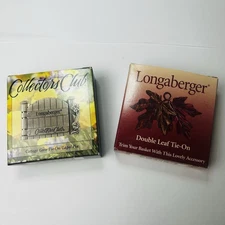 Longaberger Picnic Basket Tie Collectors Club Cottage Double Leaf Charms Vintage