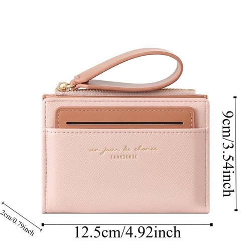 Portable Solid Color Card Bag Multiple Card Lady Short PU Purse Student - Picture 2 of 18