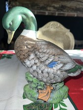 Decorative Ceramic Green Headed Male Mallard Duck 8.75  Hx7  W