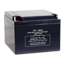 Sealed Lead Acid Battery, 12V, 26Ah, Agm, 47041