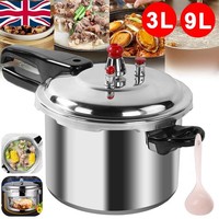3/9 Litre Home Dual Handle aluminum Pressure Cooker Kitchen Catering Cookware UK