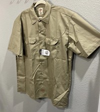 Dickies Twill Work Shirt Men Size XL Short Sleeve 1574 Khaki Button Pockets NEW