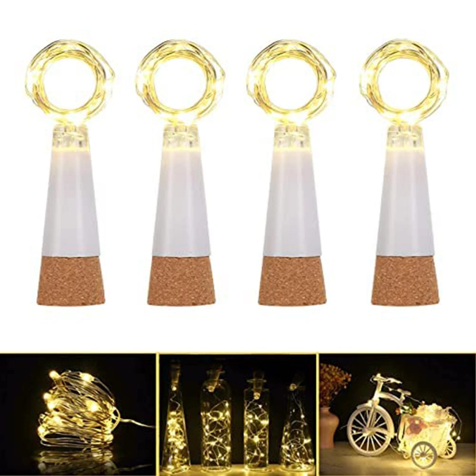 4 Pack USB Bottle Lights Rechargeable Fairy Cork String Lights for Party
Opens in a new window or ta