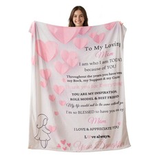 to My Loving Mom Blanket from Daughter Son, Gift for Mom Birthday Mother Day,...