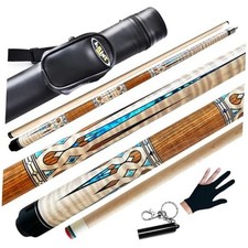 Pool Cue Stick, 13mm Tip, 58", Hardwood P02-21oz  case 2 Accessories
