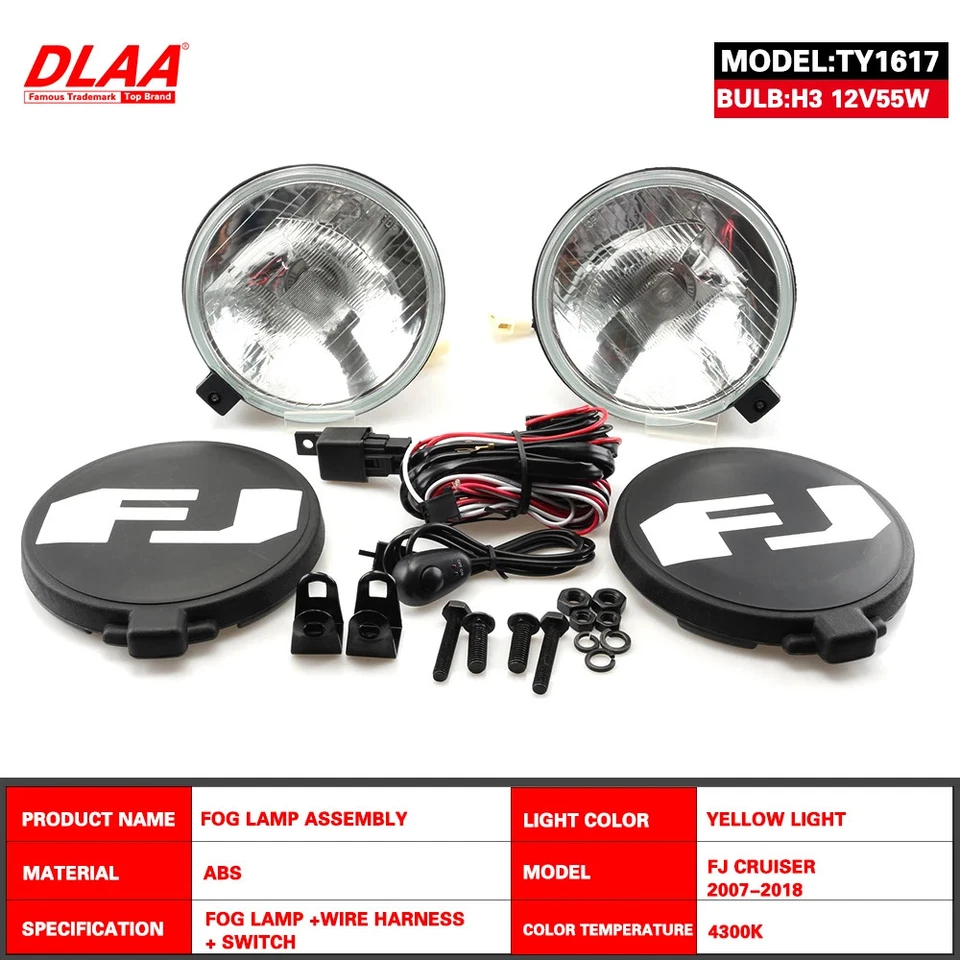 For Toyota FJ Cruiser 2007-2018 Front Bumper Fog Lamp Foglight Set Switch+Wiring - Image 2 of 4