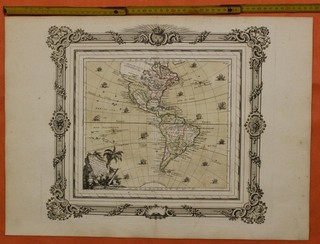 AMERICAN CONTINENT 1764 BRION DE LA TOUR & DESNOS LARGE ANTIQUE MA FIRST EDITION