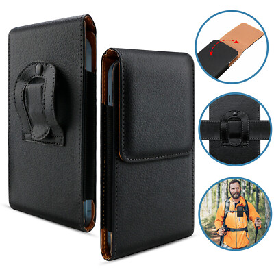 For Samsung S23 S22 Cell Phone Holster Pouch Leather Wallet Belt Clip Loop Case