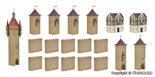 Vollmer Kit 49910 Oo (1:76) / Ho (1:87) Médiévale Château Avec LED Éclairage - Foto 3 di 3