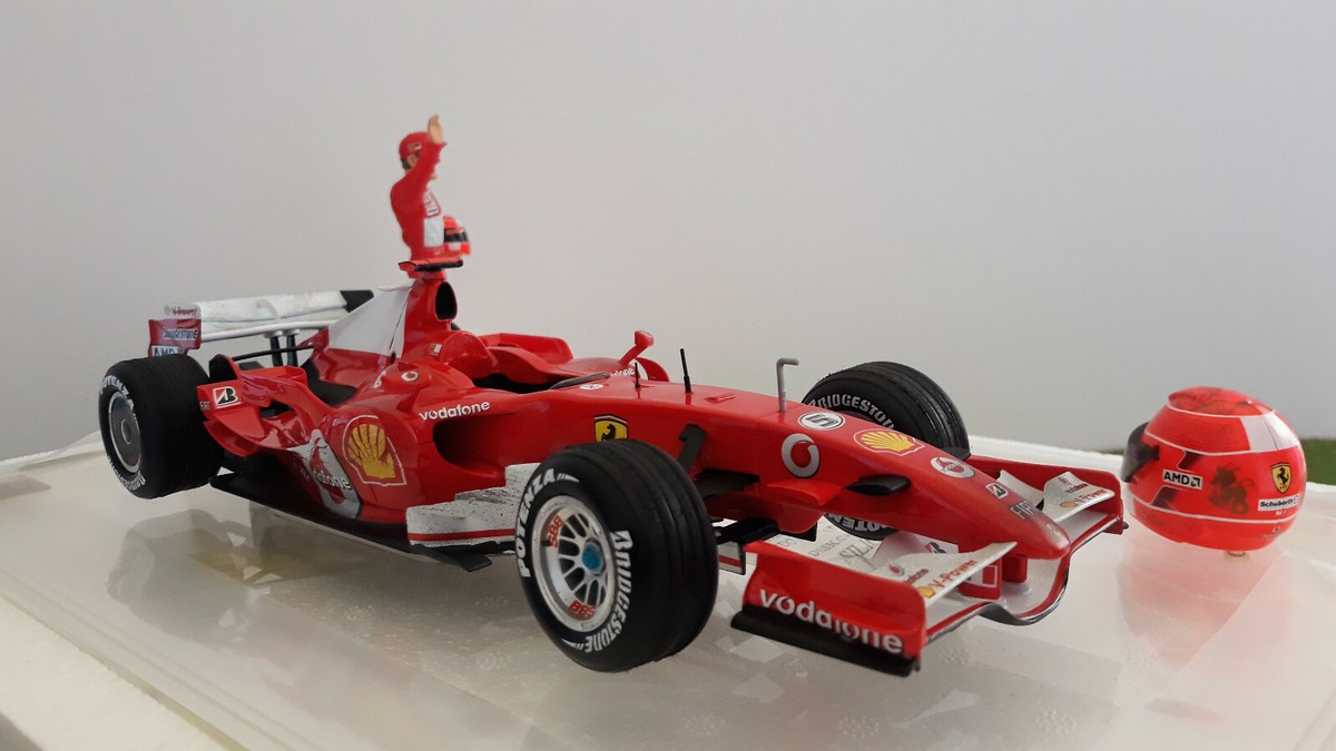 F1 FERRARI 2006 BRAZIL 248F1 SCHUMACHER 1/18 HOT WHEELS