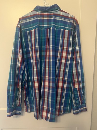 Chaps XXL Long Sleeve Button Down Shirt Plaid Multicolor Casual Men's Apparel - Picture 4 of 5