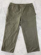 Carhartt B11 Pants Mens 44x30 Green Dungaree Fit Utility Workwear Carpenter