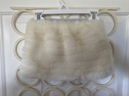 Toddler Girls Cream and Silver Faux Fur Skirt Size 3T Fuzzy Warm Stylish Elastic - Picture 19 of 24