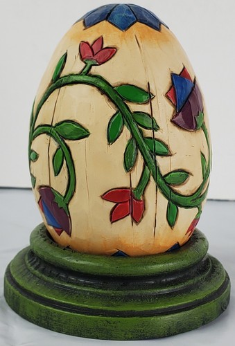Jim Shore Heartwood Creek VTG 2004 Floral Vine Egg & Base w/ Box Easter - EUC - Picture 4 of 15