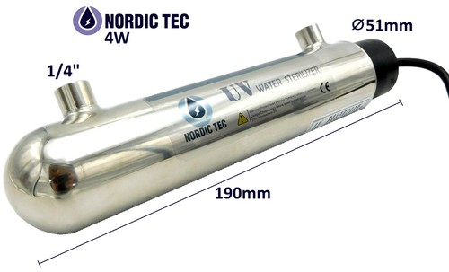 ACQUA STERILIZZATORE, FILTRO Trattamento UV 4-55W, 1-12GPM NORDIC TEC & PHILIPS - Afbeelding 9 van 15