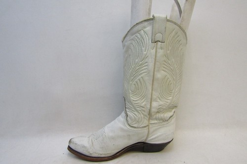 Botas vaqueras vaqueras de cuero blancas para mujer talla 7,5 M - Imagen 2 de 11