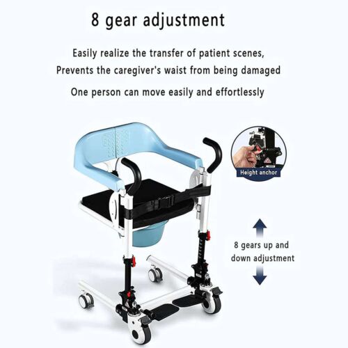 Multifunctional 4in1 Patient Lift Transfer Chair Folding Handicapped Wheelchair - Picture 3 of 16