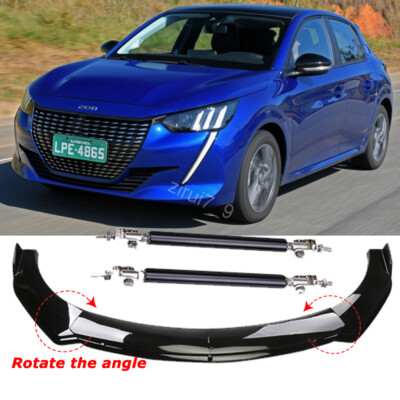 For Peugeot 208 308 508 Front Bumper Lip Spoiler Splitter Body Kit+Strut Rods