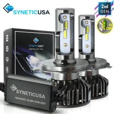 Syneticusa 9003 H4 CSP LED Headlight Bulbs Conversion Kit Hi-Low 6000K White