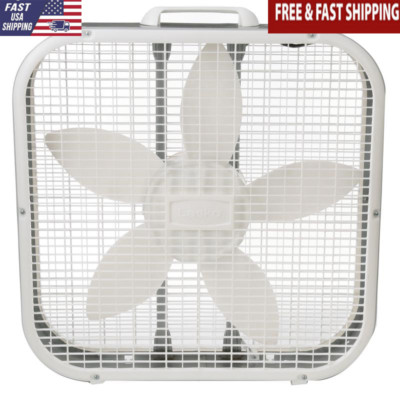 20 Inch Box Fan Weather Resistant Motor 3 Speed Quiet Easy Carry Durable Fan New