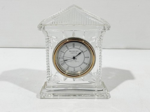 Waterford Kristall "Akropolis" Quarz Mantel/Regal Uhr 6 1/2" hoch