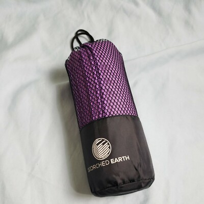 NEW Scorched Earth Microfiber 2Pc  Towel Set with Bag Violet 30x60 & 12x24 