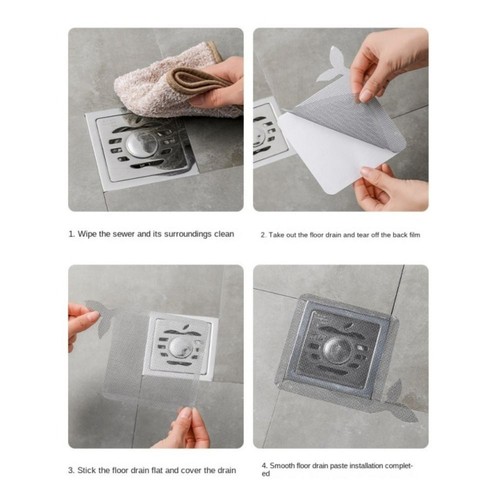 10Pcs Self-Adhesive Disposable Floor Drain Sticker Hair Clogging Filter Kitchen - Picture 6 of 12