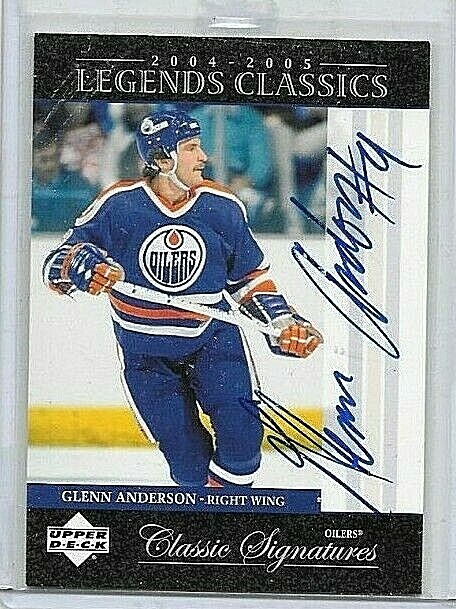GLENN ANDERSON '04-05 UD CLASSIC SIGNATURES LEGENDS CLASSICS CERTIFIED AUTOGRAPH