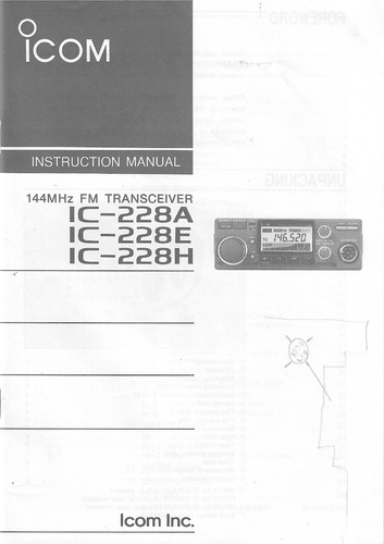 Icom IC-228A/E/H Instruction Manual OriginalOEM with Schematic & Block Diagram