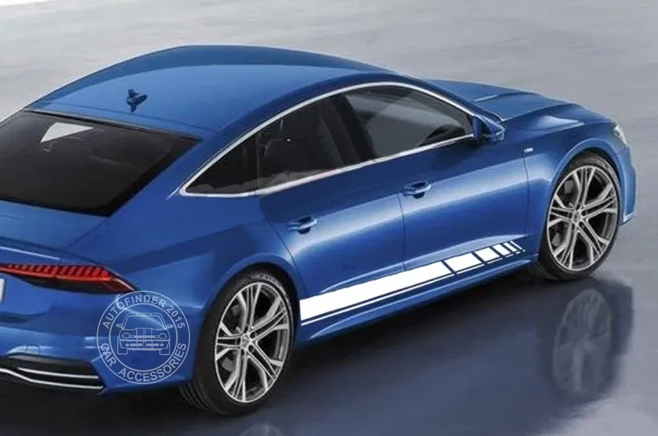 2 PIEZAS Pegatina lateral puerta coche carreras rayas para Audi A1 A3 A4 A5 A6 A7 S1 RS1 Foto 3 de 4