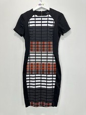 Cue Dress Women 6 Black Bodycon Knee Length Lined Stretch Casual Workwear