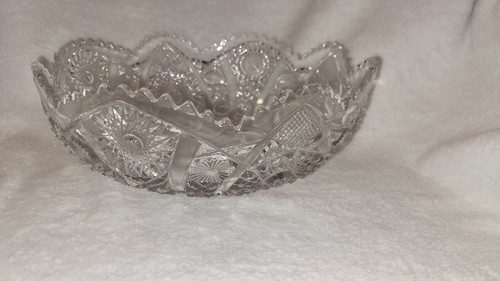 Beautiful Vintage Imperial Cut Glass Daisy And Button 9-3/4" Serving Bowl Clear - Picture 4 of 8