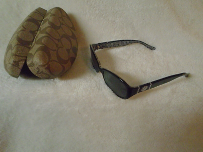 COACH Designer Eyeglass Frames w/Case EUC!! (Black w/Silver  display picture 1