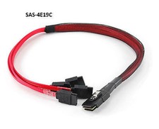 19" Internal Mini SAS SFF-8087 M to 4x SATA 7-Pin F Forward Breakout Cable