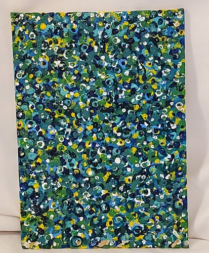 Amateure Abstrakte Kunst Punkte Punkte Grün Blau Gelb Frühling - Bild 4 von 6