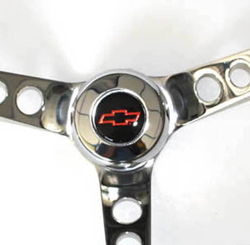 Chevy Pick Up Blazer GRANT Black Steering Wheel 13 1/2" Red/Black Bowtie Cap - Picture 2 of 7