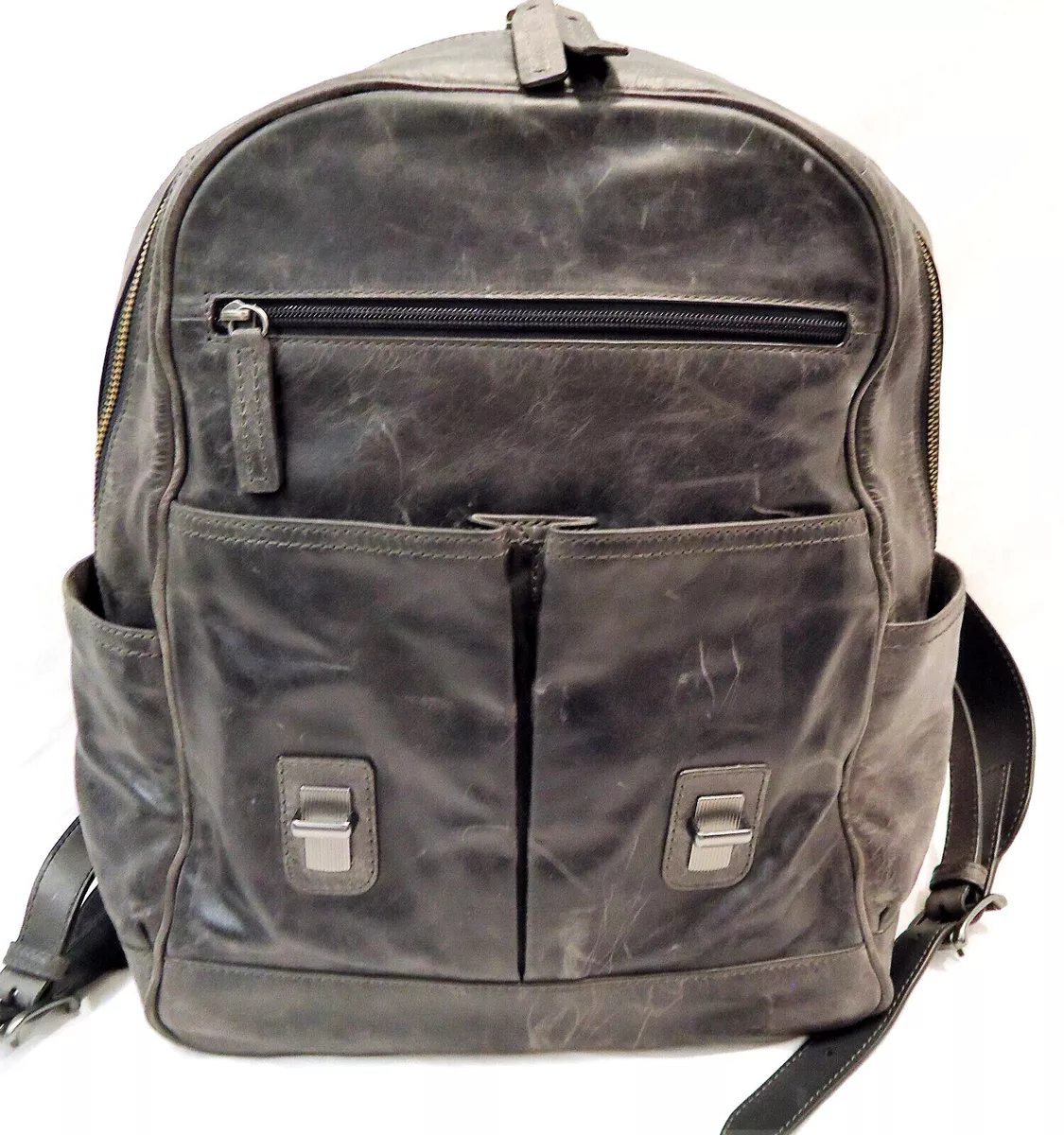 Frye Oliver Distressed Leather Buckle Backpack eBay