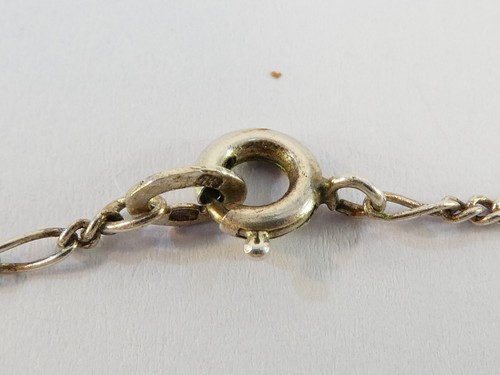 Collier Chaine en ARGENT MASSIF avec veritable perle - Picture 6 of 6