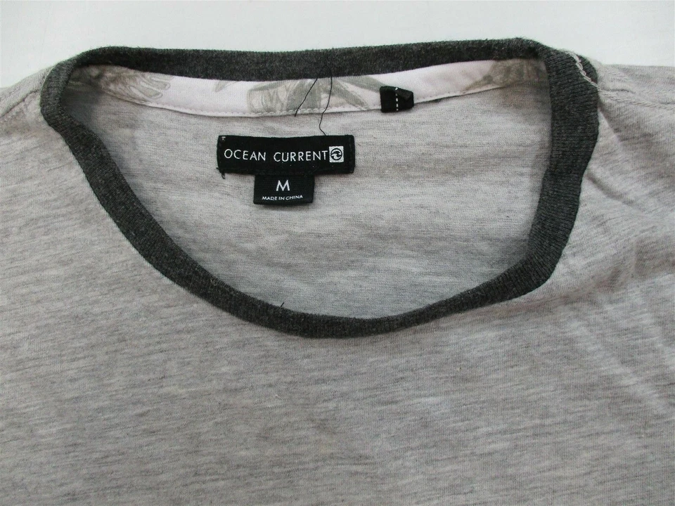 Camiseta de algodón gris con estampado tropical informal talla M de Ocean Current para mujer Foto 4 de 4