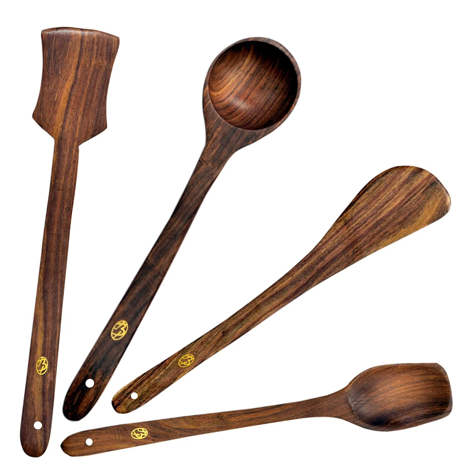 Handmade Sheesham Wood Cooking & Serving Spoons for Non-Stick Utensils