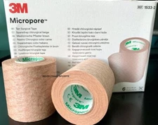 3M Micropore TAN Paper Medical Tape 2" x 10yds 1, 2, 4, 6 or 12 rolls 1533-2