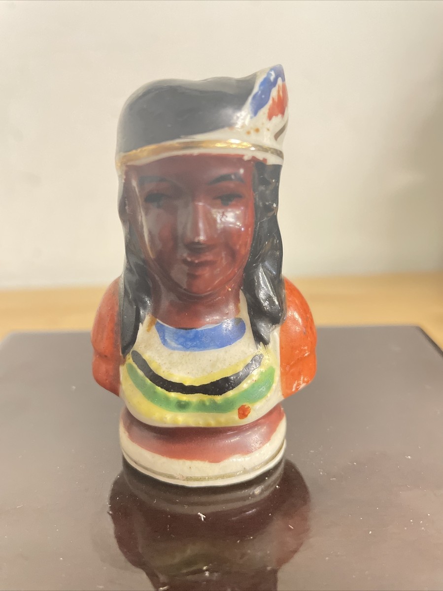 Vintage Indian Chief & Indian Maiden Salt & Pepper Shaker Made In