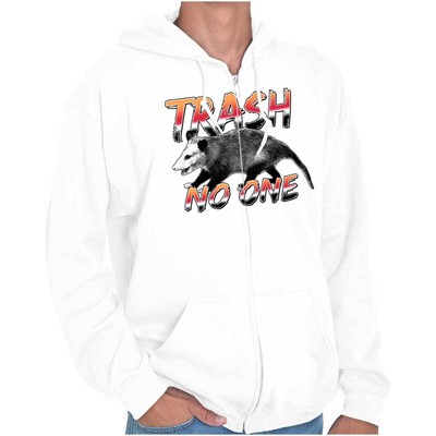 Funny Opossum Animal Humor Trash No One Joke Sweatshirt Zip Up Hoodie Men Women