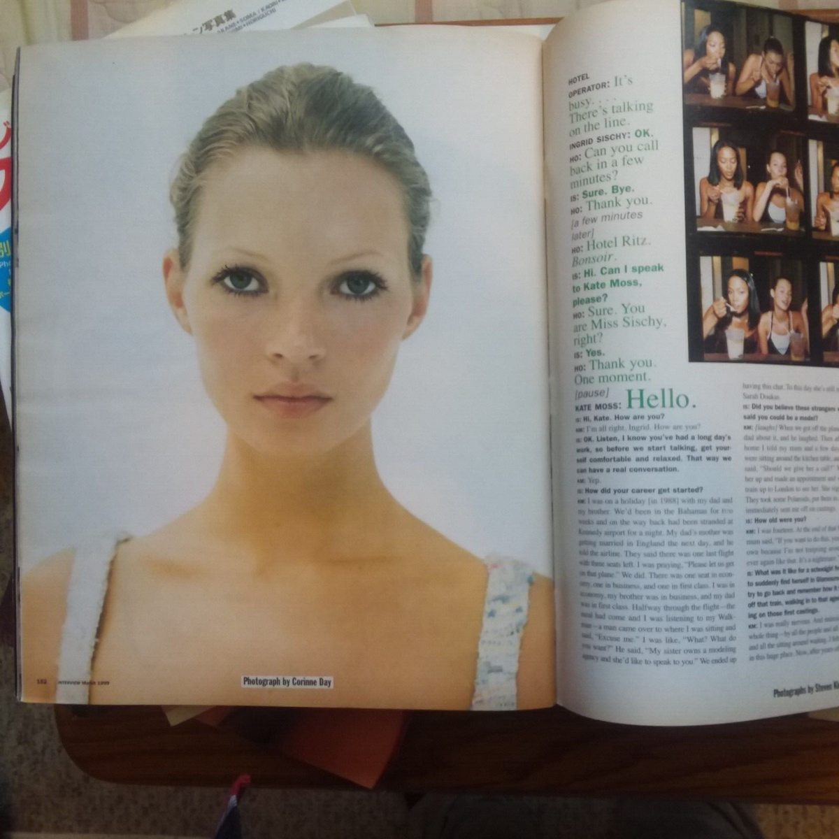 Interview Magazine KATE MOSS March 1999 OVERSIZED Eddie Vedder VG