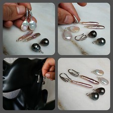 Keshi Unikat Barockperle Ohrringe Ohrstecker Ohrhänger Silber 925 Biwa Tahiti