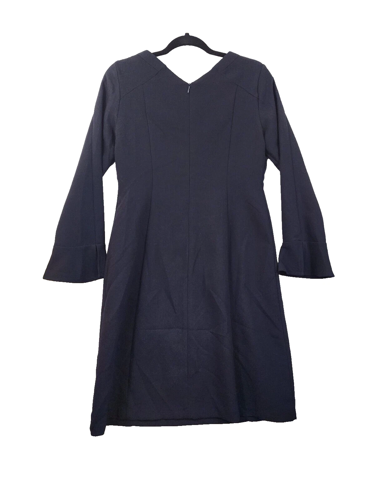 VETEMENTS Abito Soos donna S nero manica lunga manica a campana scollo a V tubino