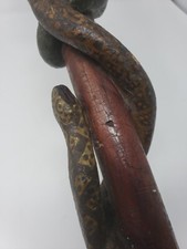 Antique Folk Art 3 Snakes Cane Walking Stick
