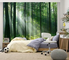3D Summer Forest ZHUA3175 Photo Curtain Window Blockout Fabric Vera 2023